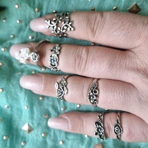 Antique sliver flower rings